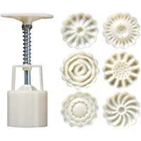 Healifty 1 Set 50 g molde 3D Mooncake flores 3D presión de la mano postre fondant moho de la tarta de la luna con sellos…